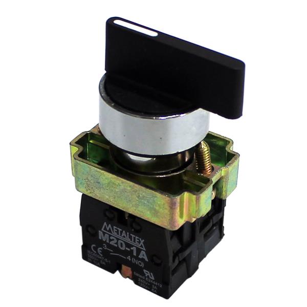 Chave Seletora 3 Posições com Retorno Metaltex M20SLR7-B-2A 30655 30655