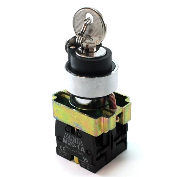 Chave Seletora 3 Posições Fixas com Chave Metaltex M20KNR4-B-2A 30574 30574