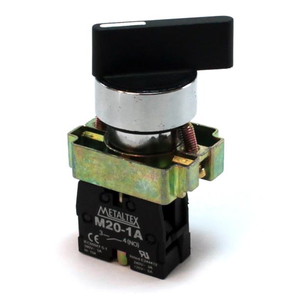 Chave Seletora 2 Posições Fixas Metaltex M20SLR2-B-1A 30575 30575