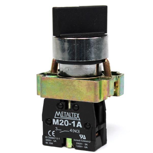 Chave Seletora 2 Posições Fixas Metaltex M20SCR2-B-1A 30578 30578