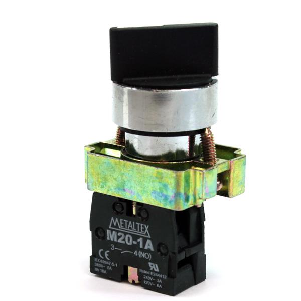 Chave Seletora 2 Posições com Retorno Metaltex M20SSR3-B-1A 30579 30579