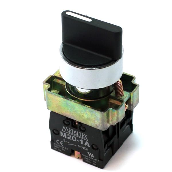 Chave Seletora 3 Posições Fixas Metaltex M20SCR4-B-2A 30580 30580