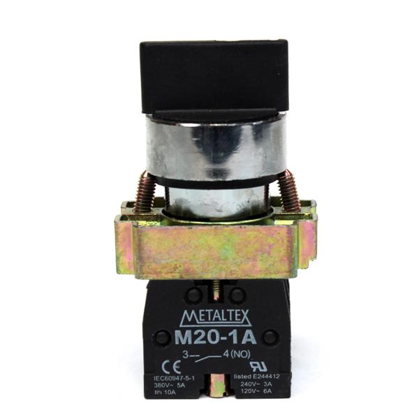 Chave Seletora 3 Posições com Retorno Metaltex M20SSR7-B-2A 30581 30581