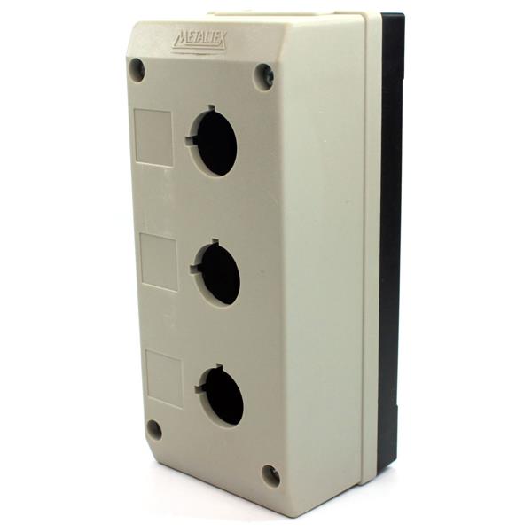 Caixa Plástica com três Furos 22mm Metaltex TN2-B3 30626 30626