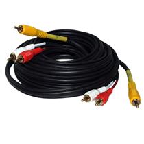 Cabo Áudio e Vídeo 5,00 metros 3 RCA X 3 RCA Gold Fio Coaxial 33061 33061