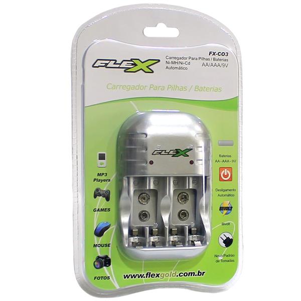 Carregador de Baterias Bivolt Flex FX-CO3 34591 34591