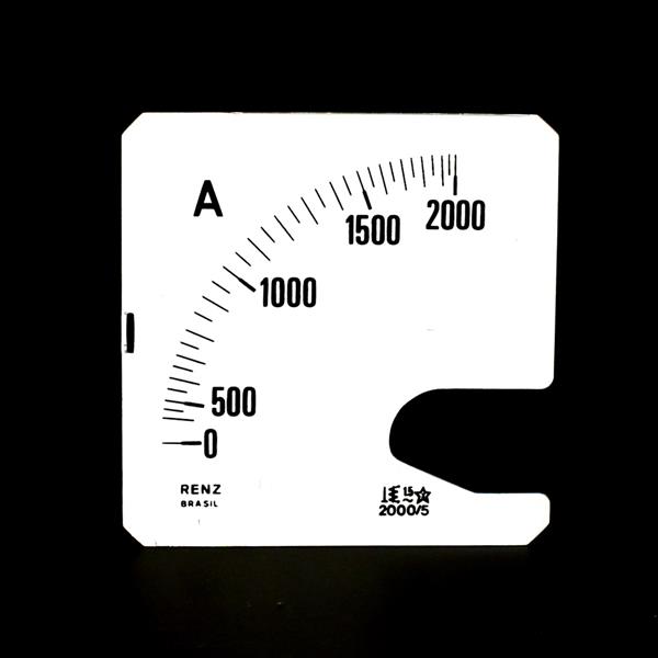 Escala Intercambiável para Amperímetro FM-72 Renz 0/2000A/5A 13910 13910