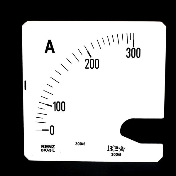 Escala Intercambiável para Amperímetro FM-96 Renz 0/300A/5A 30038 30038