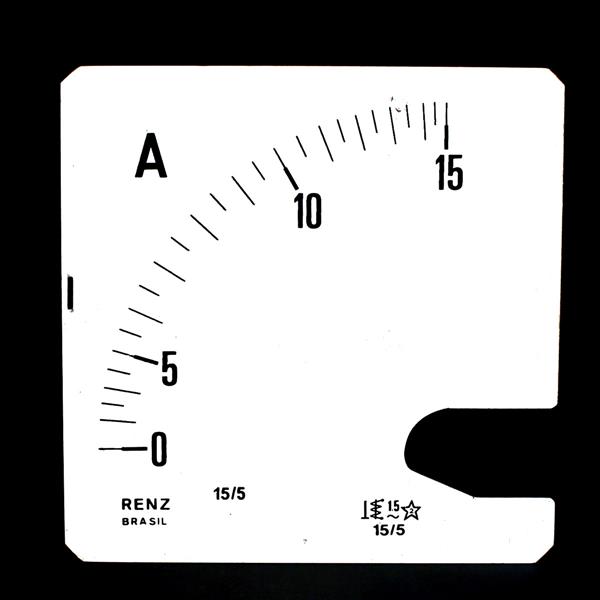 Escala Intercambiável para Amperímetro FM-96 Renz 0/15A/5A 28124 28124