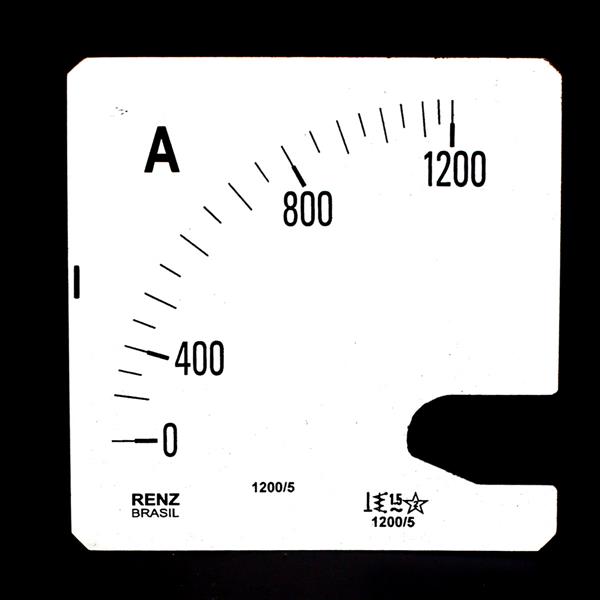 Escala Intercambiável para Amperímetro FM-96 Renz 0/1200A/5A 29456 29456
