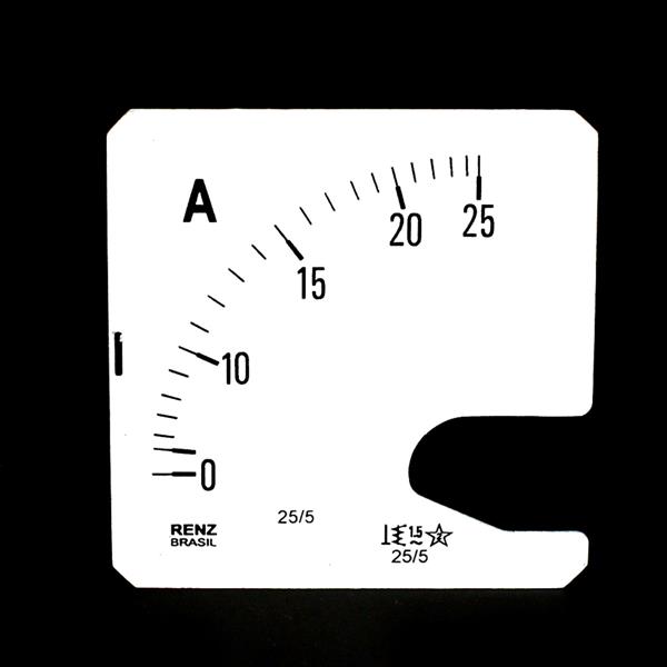 Escala Intercambiável para Amperímetro FM-72 Renz 0/25/5A 27958 27958