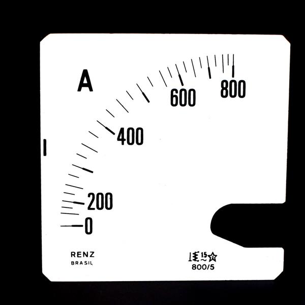 Escala Intercambiável para Amperímetro FM-96 Renz 0/800A/5A 28974 28974