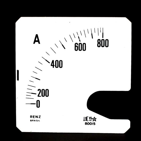 Escala Intercambiável para Amperímetro FM-72 Renz 0/800A/5A 28414 28414