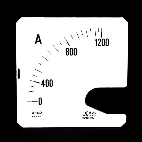 Escala Intercambiável para Amperímetro FM-72 Renz 0/1200A/5A 30004 30004