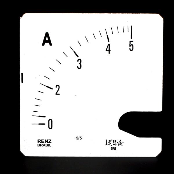 Escala Intercambiável para Amperímetro FM-96 Renz 0/5A/5A 31068 31068