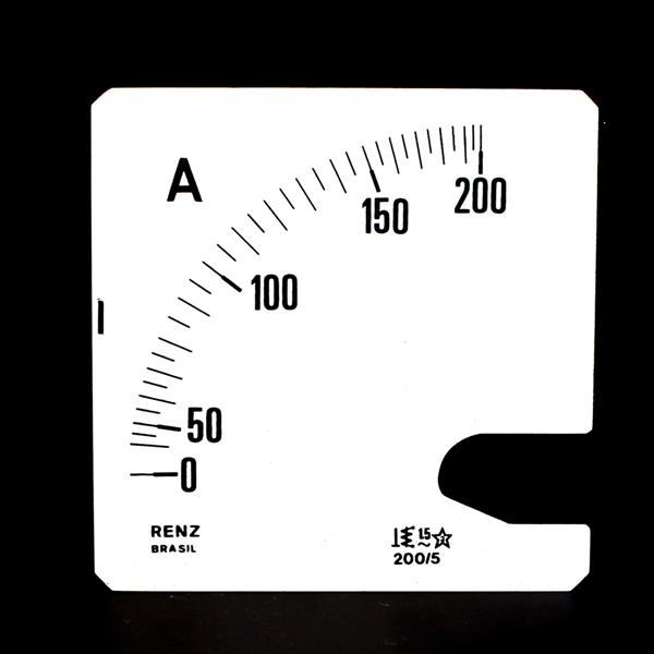 Escala Intercambiável para Amperímetro FM-96 Renz 0/200A/5A 26456 26456