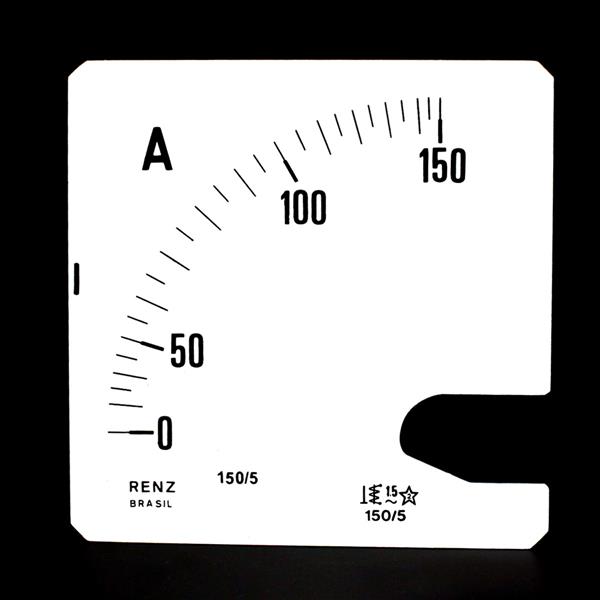 Escala Intercambiável para Amperímetro FM-96 Renz 0/150A/5A 26902 26902