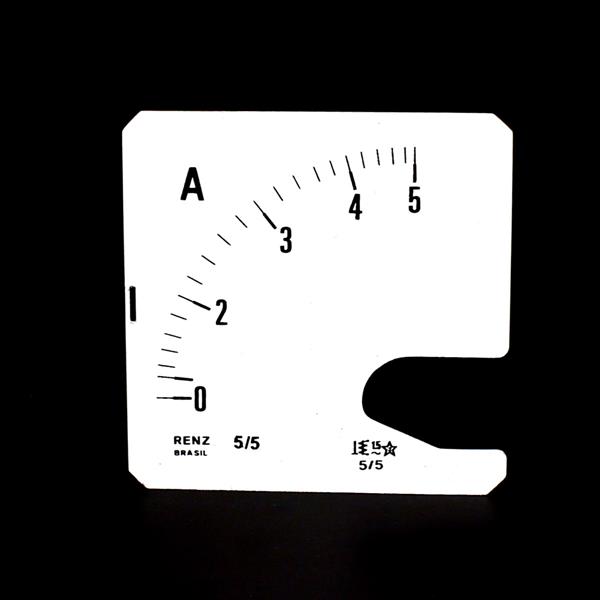 Escala Intercambiável para Amperímetro FM-72 Renz 0/5A/5A 32715 32715