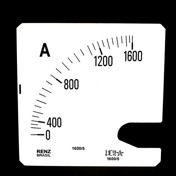 Escala Intercambiável para Amperímetro FM-96 Renz 0/1600A/5A 32962 32962