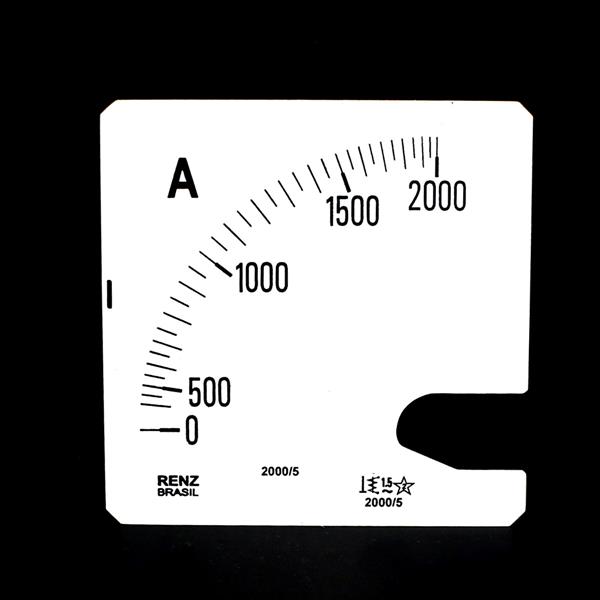 Escala Intercambiável para Amperímetro FM-96 Renz 0/2000A/5A 33477 33477