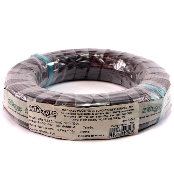 Fio Cabinho Flexível N 18 0,75 mm² Marrom Mult Cabo rolo com 100 mts 6197 6197