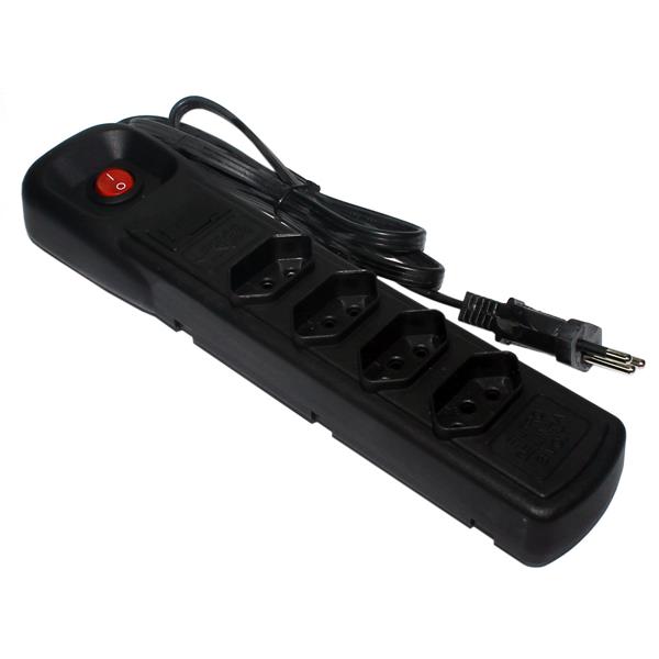 Filtro de Linha 4 Tomadas Bivolt 10A Preto Force Line 5005 29565 29565