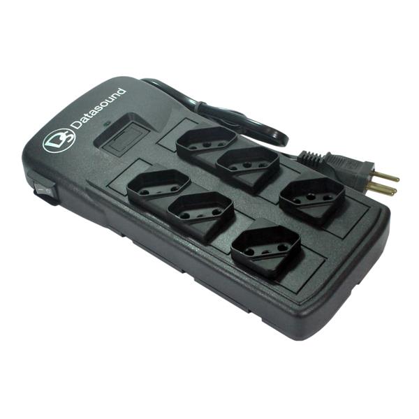 Filtro de Linha 6 Tomadas Bivolt 10A Preto Force Line 5006 29564 29564