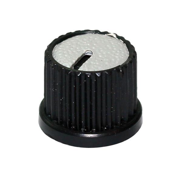 Knob Plástico com Parafuso, Bucha, Indicador e Rosca Preto com Cinza AD-209 21134 21134
