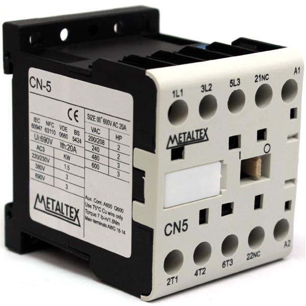 Mini Contator Tripolar 6A 24VCA 50/60HZ Metaltex CN-5H-B5-3A1b 1783 1783