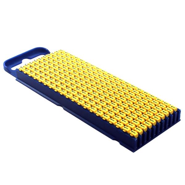 Marcador de Cabo de Encaixe 1,5 a 2,5mm Hellermann W2 Número "1" Amarelo cartela com 200 peças 33244 33244