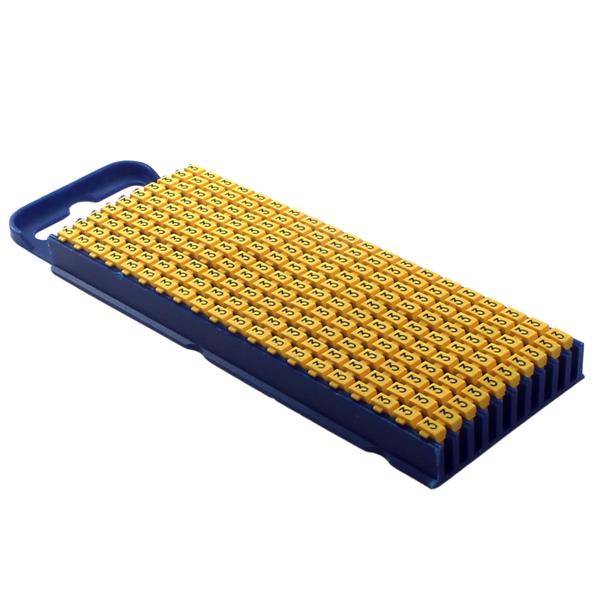 Marcador de Cabo de Encaixe 1,5 a 2,5mm Hellermann W2 Número "3" Amarelo cartela com 200 peças 33246 33246