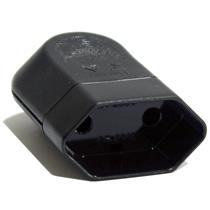 Plugue Fêmea 2P 10A 250V Preto Pezzi 1.083-2 20611 20611