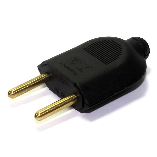 Plugue 2P 10A 250V Preto Pezzi 1.011-2 20584 20584