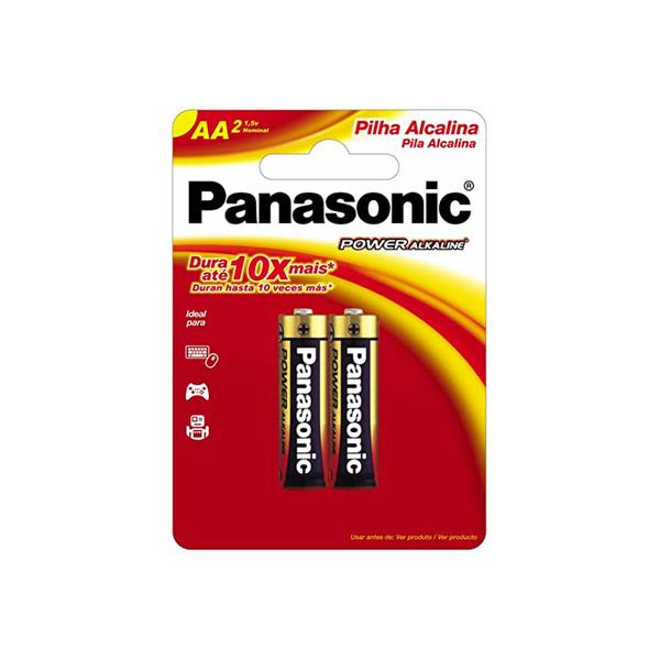 Pilha Alcalina AA Panasonic LR6XAB/2B cartela com 2 unidades 13543 13543