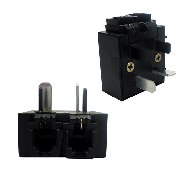 Pino Adaptador Macho Telebras X 2 RJ11 Fêmea  19710 19710