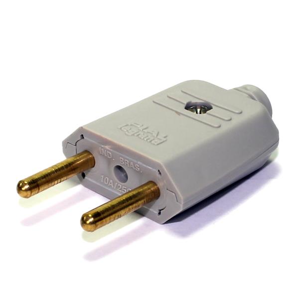 Plugue 2P 10A 250V Pial Cinza 7080 7080