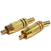 Plug RCA Macho Metálico Par Preto/Vermelho 11393 11393 