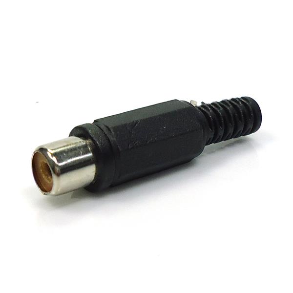Plug RCA Fêmea Preto com Rabicho 31225 31225