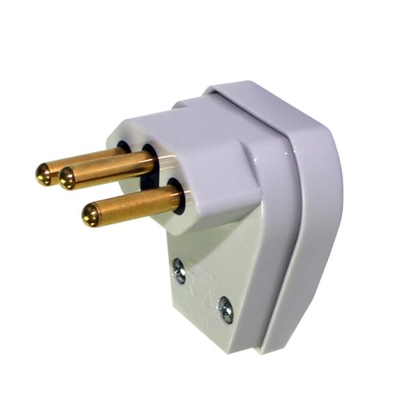 Plugue com Prensa Cabo (2P+T) Ø 4,8mm 20A 250V Cinza Pezzi 1.067-3 31771 31771