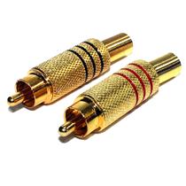 Plug RCA Macho Metálico Par Preto/Vermelho 28127 28127