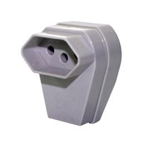 Plugue Fêmea com Prensa Cabo (2P+T) 20A 250V Cinza Pezzi 1.097-3 27970 27970