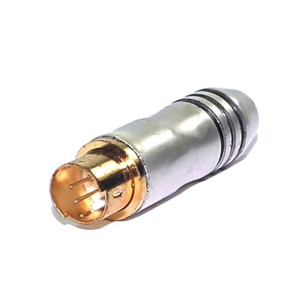 Conector Mini Din Macho Metálico 4 Pinos Super Video Preto Gold  28367 28367