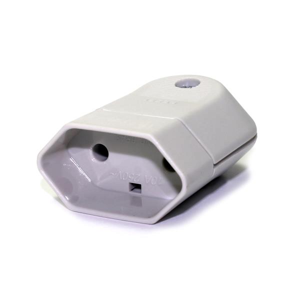 Plugue Fêmea 2P 10A 250V Cinza Pezzi 1.083-3 28624 28624