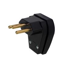 Plugue com Prensa Cabo (2P+T) Ø 4,0mm 10A 250V Preto Pezzi 1.066-2 28417 28417