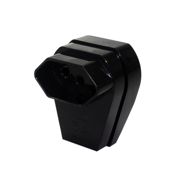 Plugue Fêmea com Prensa Cabo (2P+T) 10A 250V Preto Pezzi 1.096-2 28418 28418