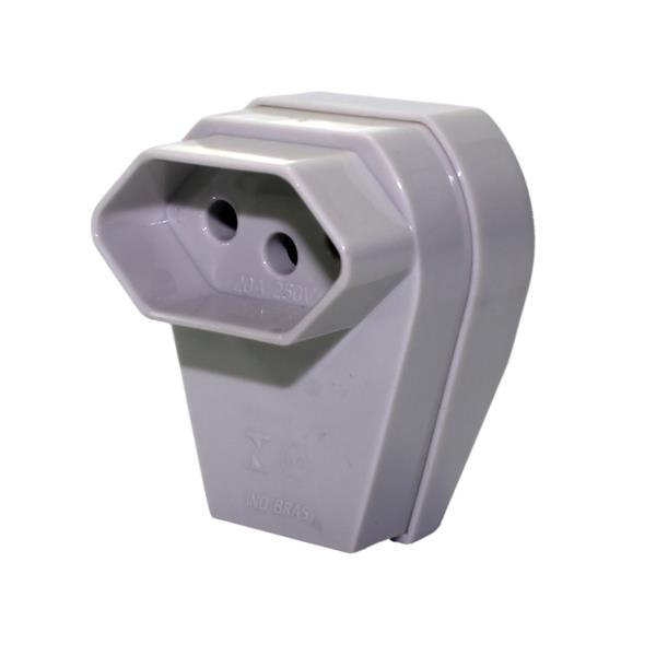Plugue Fêmea com Prensa Cabo (2P+T) 10A 250V Cinza Pezzi 1.096-3 31126 31126