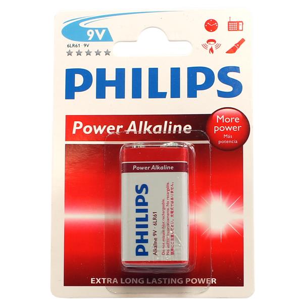 Pilha Alcalina Philips 9V 6LR 61P1B/97 32060 32060