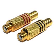 Plug RCA Fêmea Metálico Par Preto/Vermelho 24778 24778 