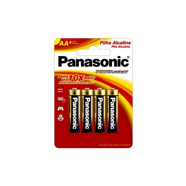 Pilha Alcalina AA Panasonic LR6XAB/L4P3 cartela com 4 unidades 34389 34389