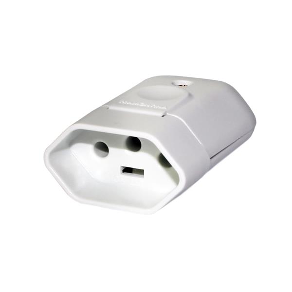 Plugue Fêmea (2P+T) 10A 250V Branco Tramontina 57402/053 34589 34589